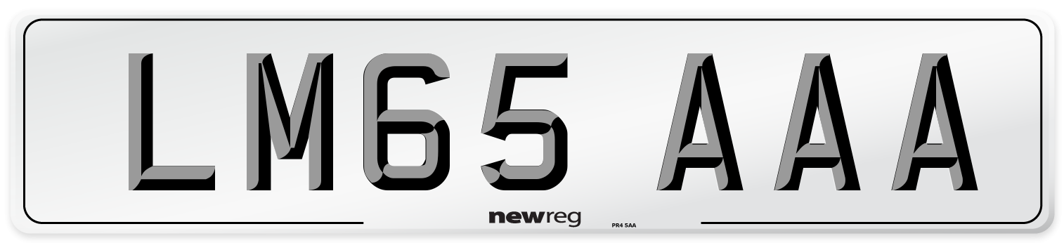 LM65 AAA Number Plate from New Reg